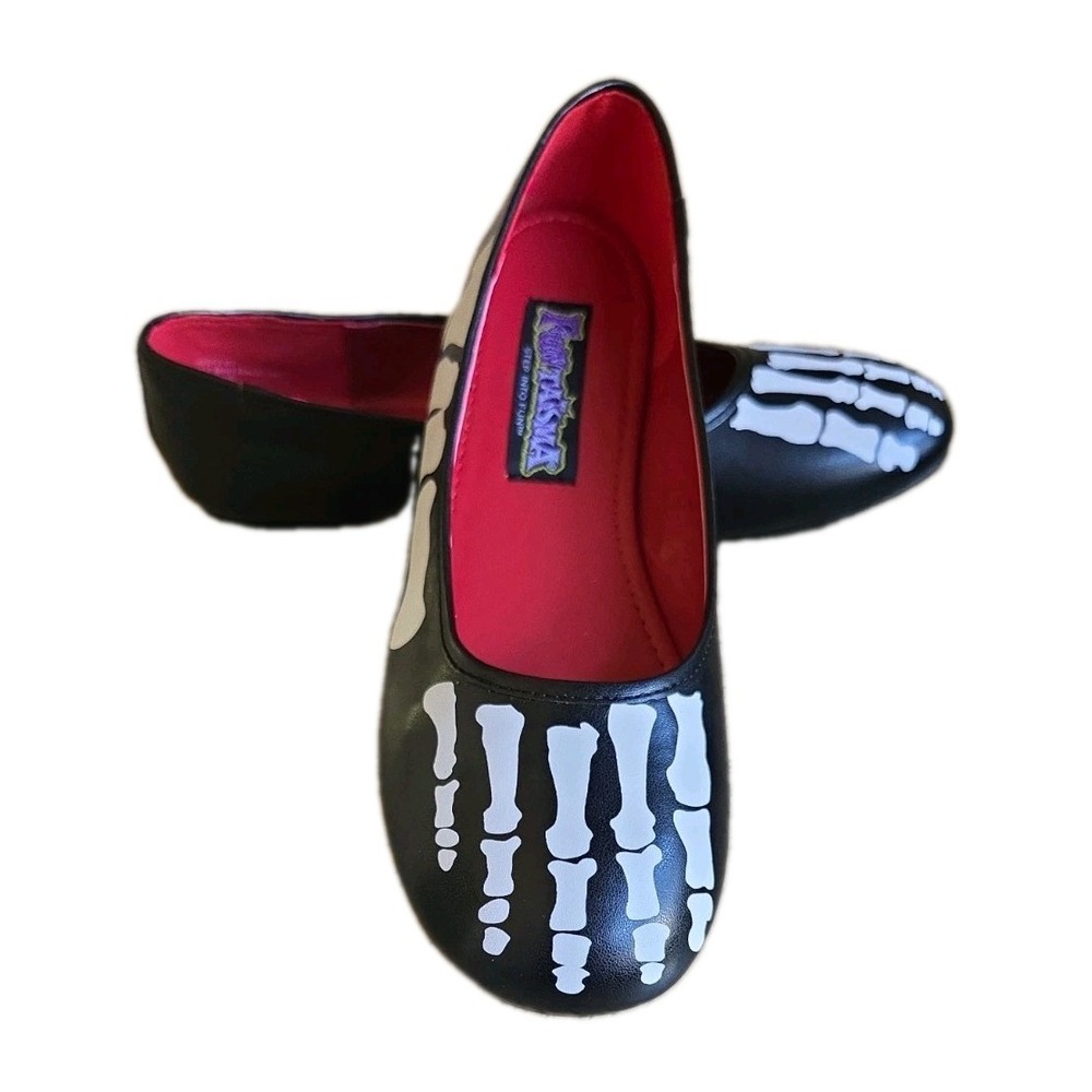 Funtasma Skeleton Shoes  X-Ray Slip On Halloween Spooky Women's Size 8 Bones New